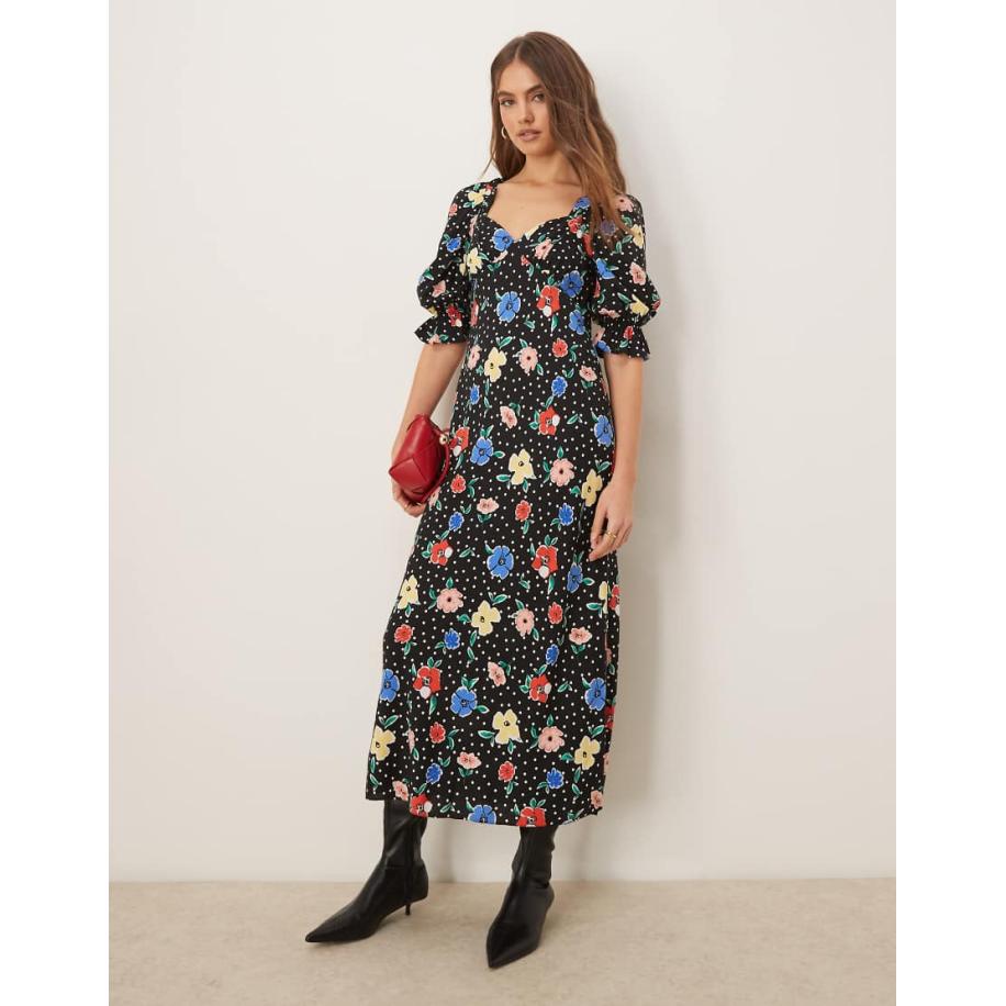 Miss Selfridge Nette midi-jurk met bloemenprint-Veelkleurig Multicolor