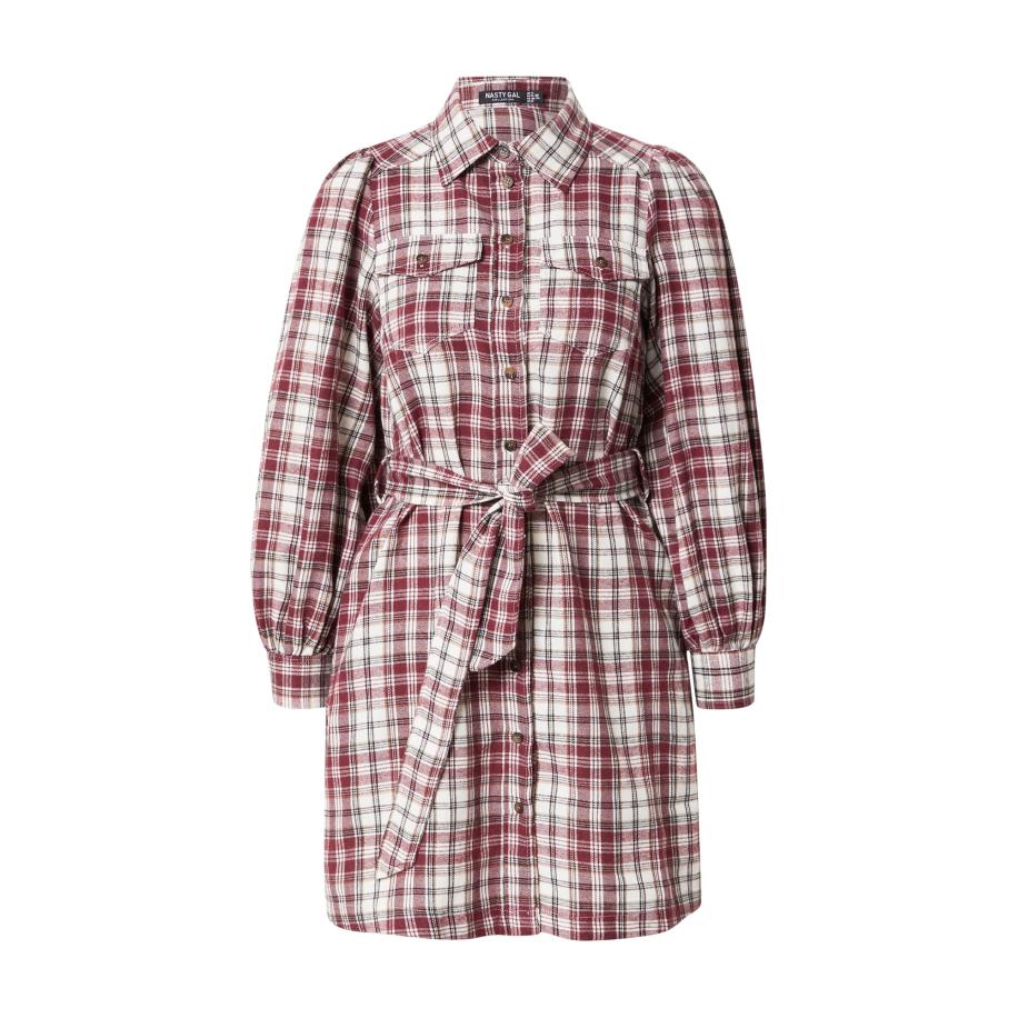 Nasty Gal Nasty Gal Blousejurk lichtbruin / donkerrood / zwart / wit -