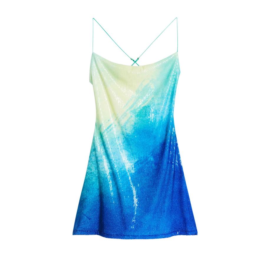 Desigual Desigual Jurk blauw / azuur / lichtgeel -