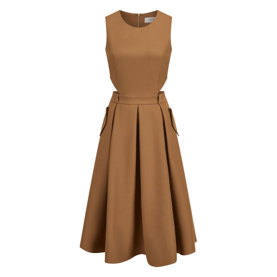 Nicowa Nicowa Jurk Ballowi camel -