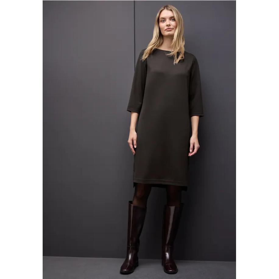 Street One Sweat jurk met splitten Bruin