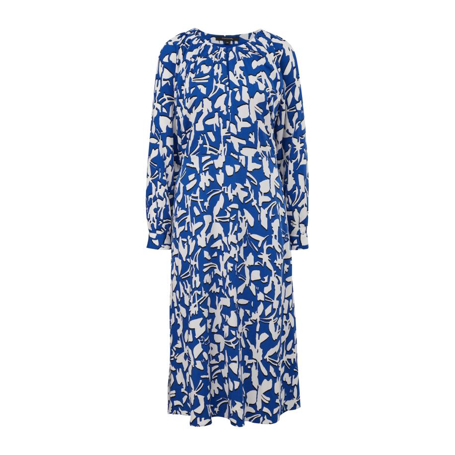 Comma COMMA Jurk blauw / wit -