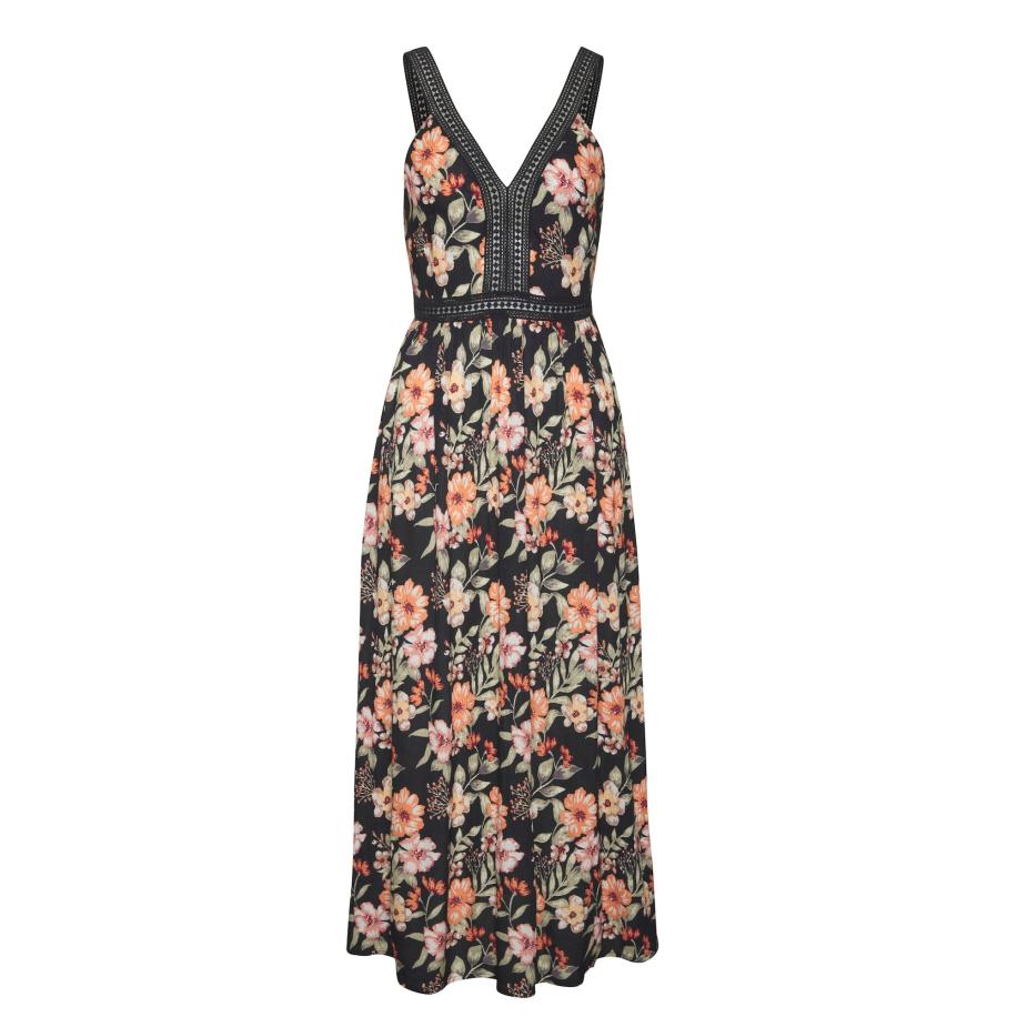 Buffalo BUFFALO Jurk olijfgroen / oranje / zwart / wit -