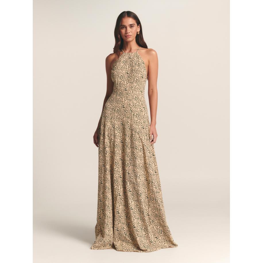 St MRLO Jurk MIKA beige / groen Bruin