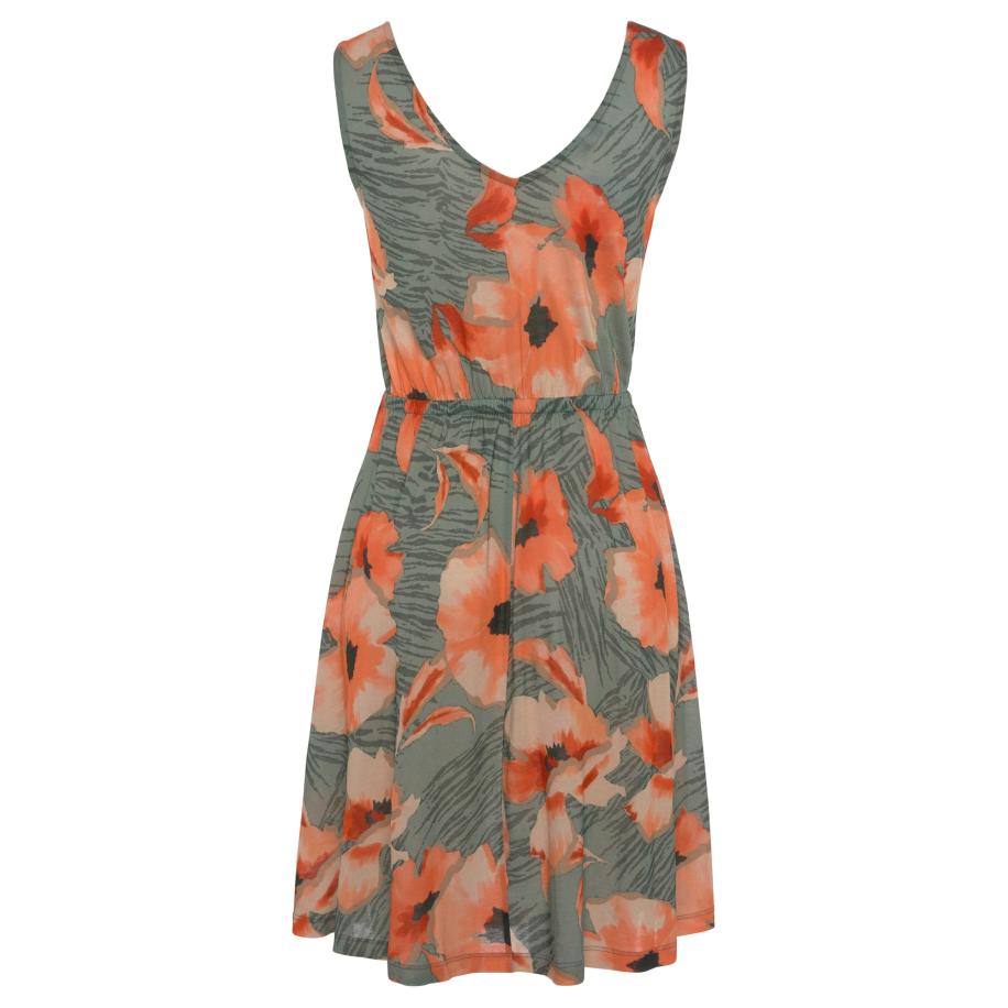 Lascana LASCANA Zomerjurk jade groen / oranje / abrikoos -