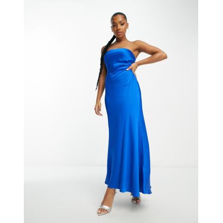 Forever New Strapless maxi kokerjurk in elektrisch blauw