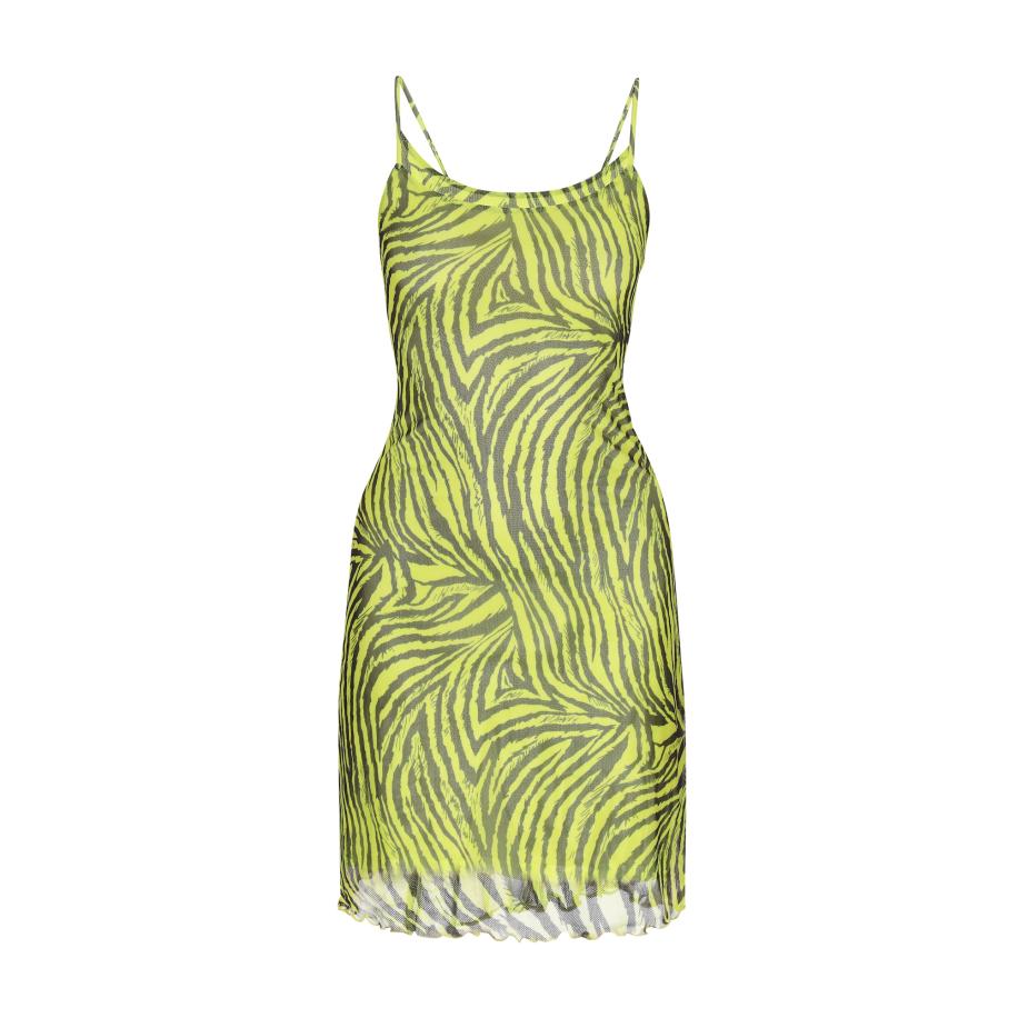 MYMO myMo ROCKS Jurk Fashion Look limoen / zwart -