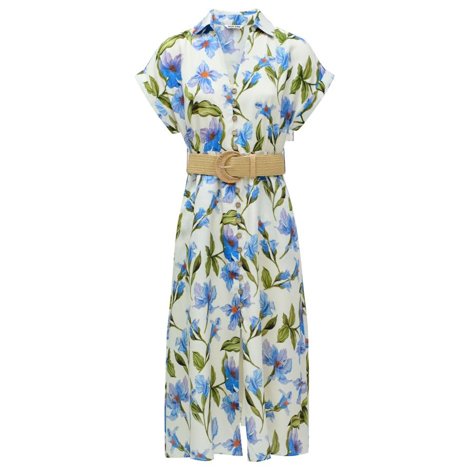 Salsa Salsa Jeans Blousejurk lichtbeige / blauw / groen -