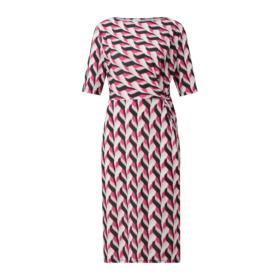 s.Oliver BLACK LABEL Jurk fuchsia / lichtroze / zwart / wit Zwart