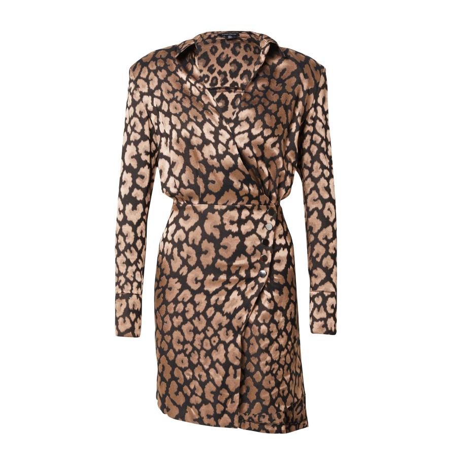 Karen Millen Karen Millen Blousejurk donkerbeige / zwart -