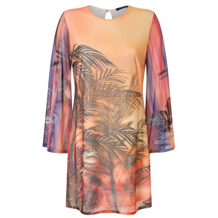 Ana Alcazar Jurk Zilla donkerbruin / lila / lichtoranje / lichtroze