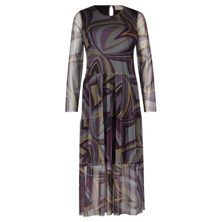 Cartoon Cartoon Jurk geel / bessen / lichtlila / zwart