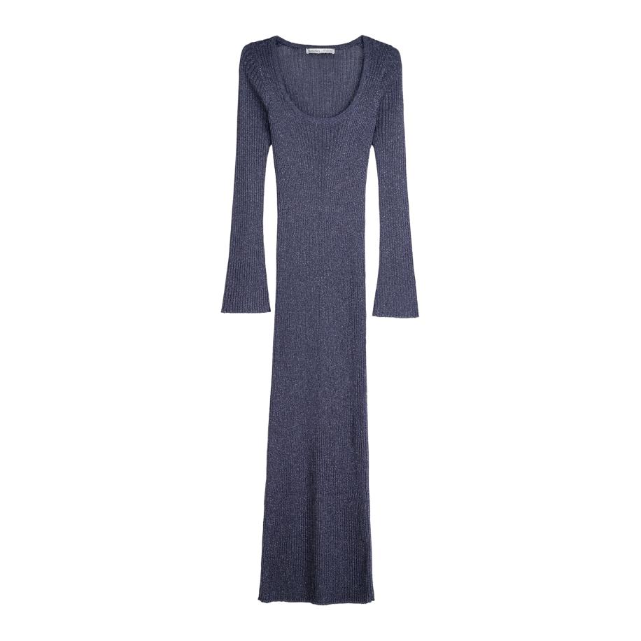 Bershka Bershka Gebreide jurk blauw -