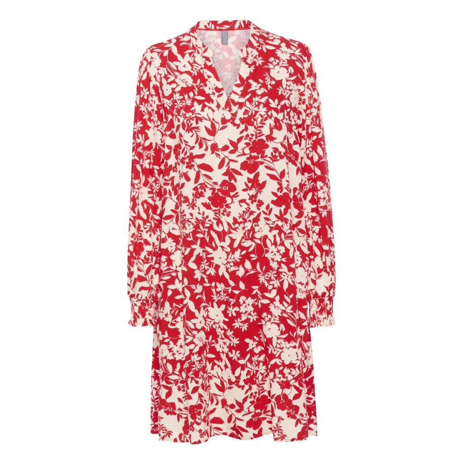 Culture CULTURE Jurk Jenny ecru / bloedrood -