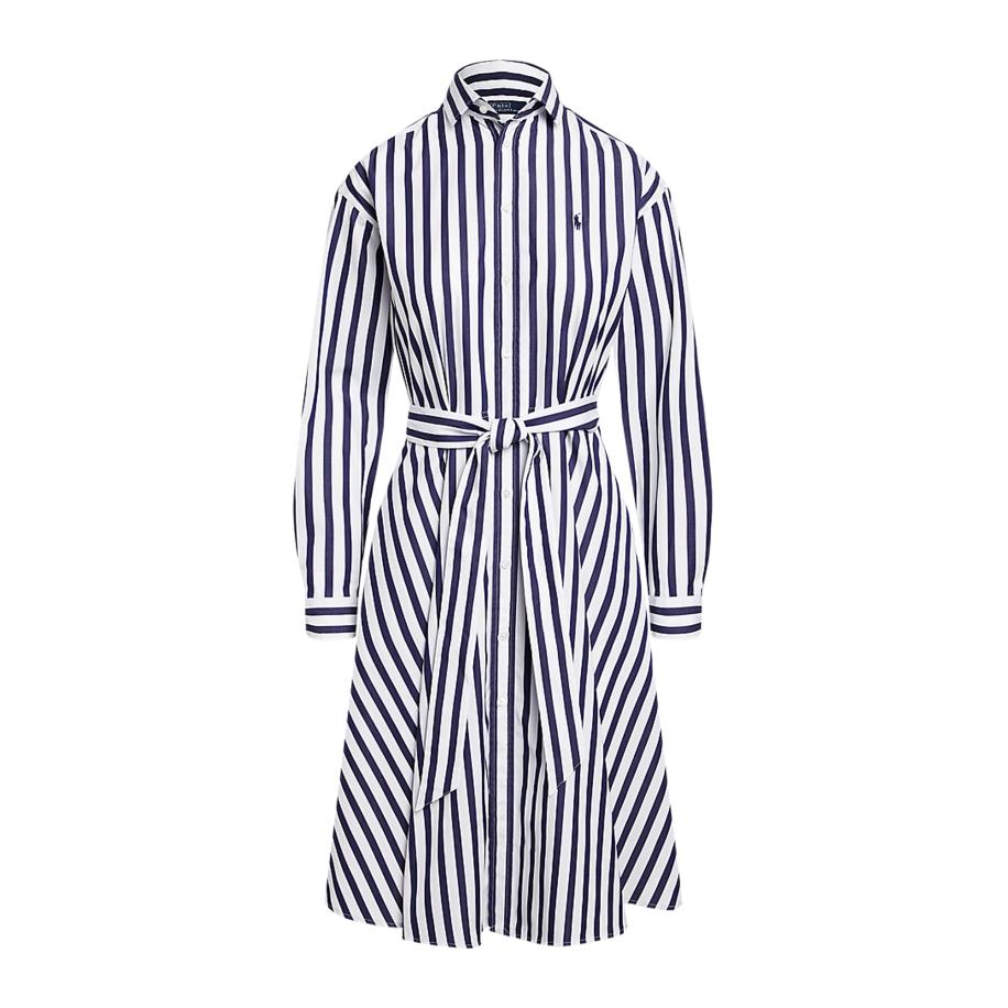 Polo Ralph Lauren Blousejurk ELA navy / wit Blauw