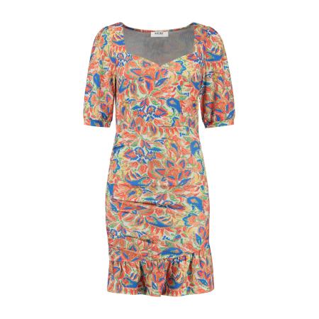 Shiwi Shiwi Zomerjurk Jamie beige / blauw / oranje / rood