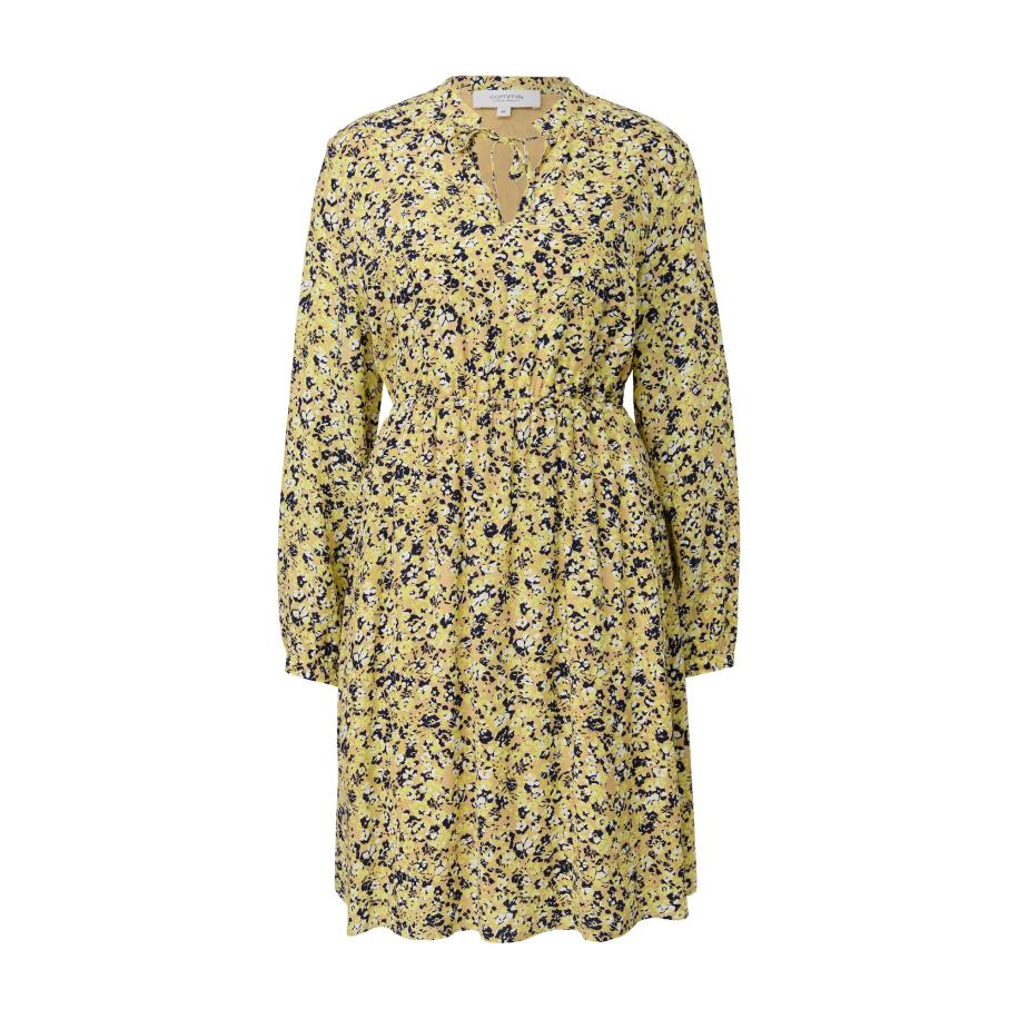 comma casual identity comma casual identity Jurk geel / honing / zwart / wit -