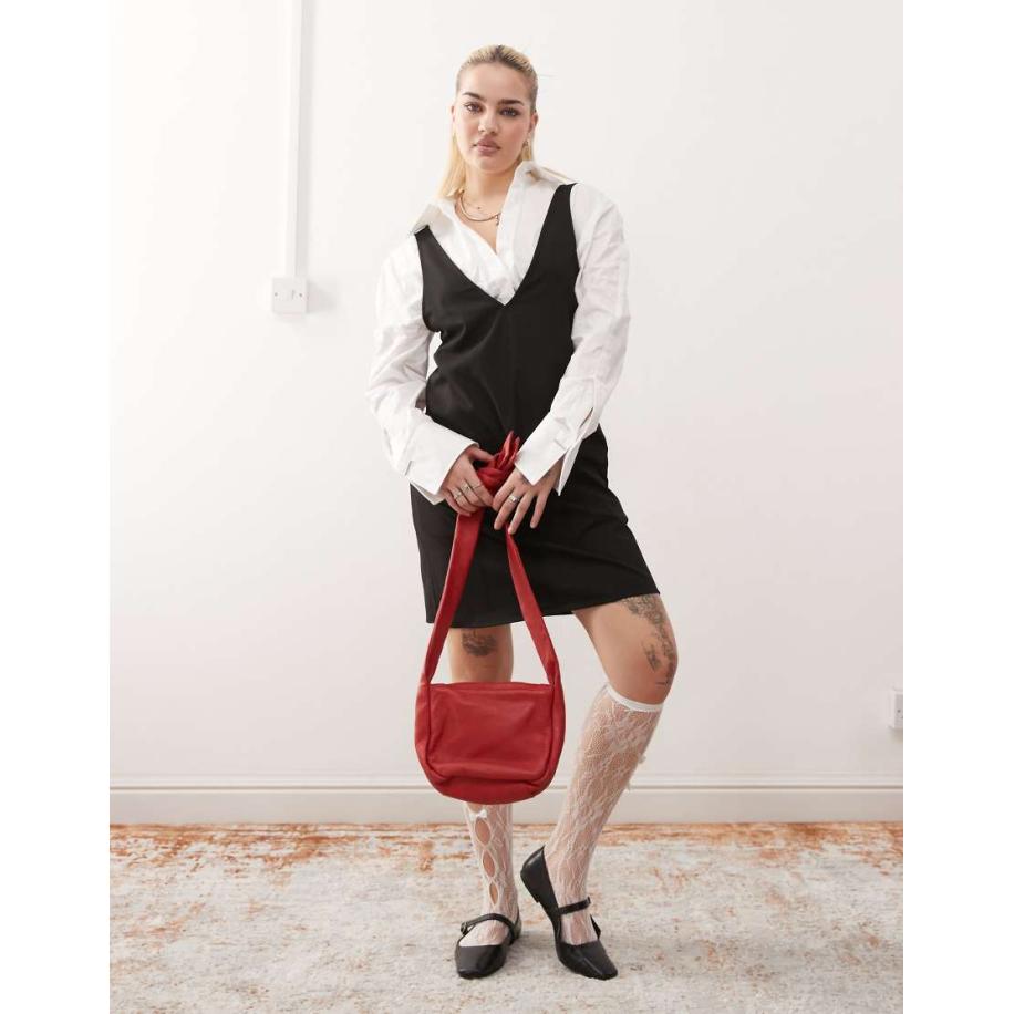 Monki Mini-overgooierjurk in zwart Zwart