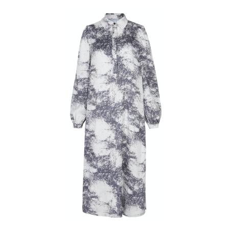 Aligne Aligne Blousejurk Ceciliana crème / mosterd / grafiet