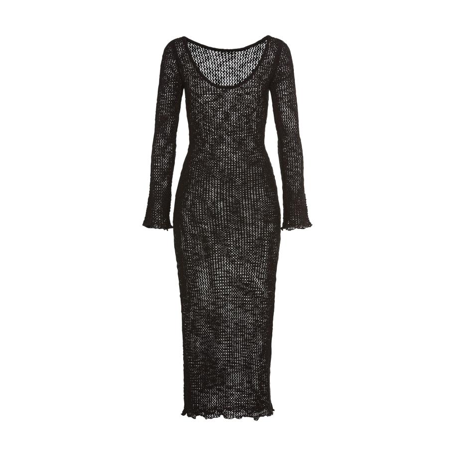 Lascana LSCN by LASCANA Gebreide jurk zwart -