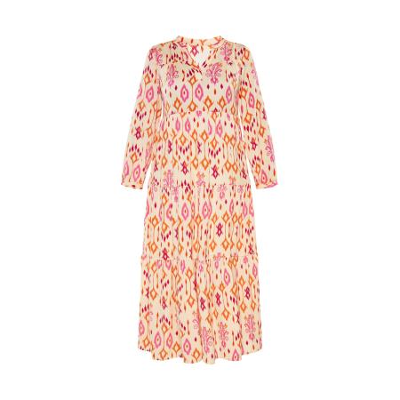Gaya Gaya Jurk beige / oranje / pink / wijnrood