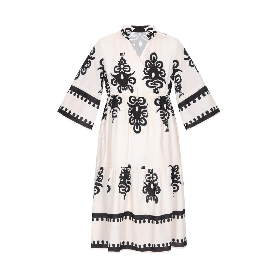 NAEMI NAEMI Jurk Fashion Look lichtbeige / zwart -