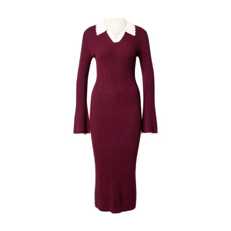 Noella Noella Gebreide jurk Livvy wijnrood / wit