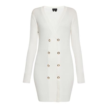 NAEMI Gebreide jurk wolwit