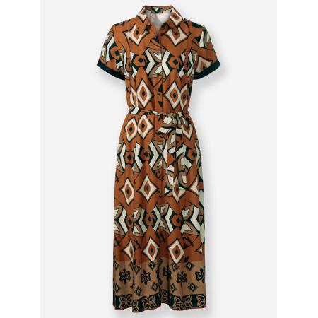 heine heine Blousejurk bruin / zwart / wit