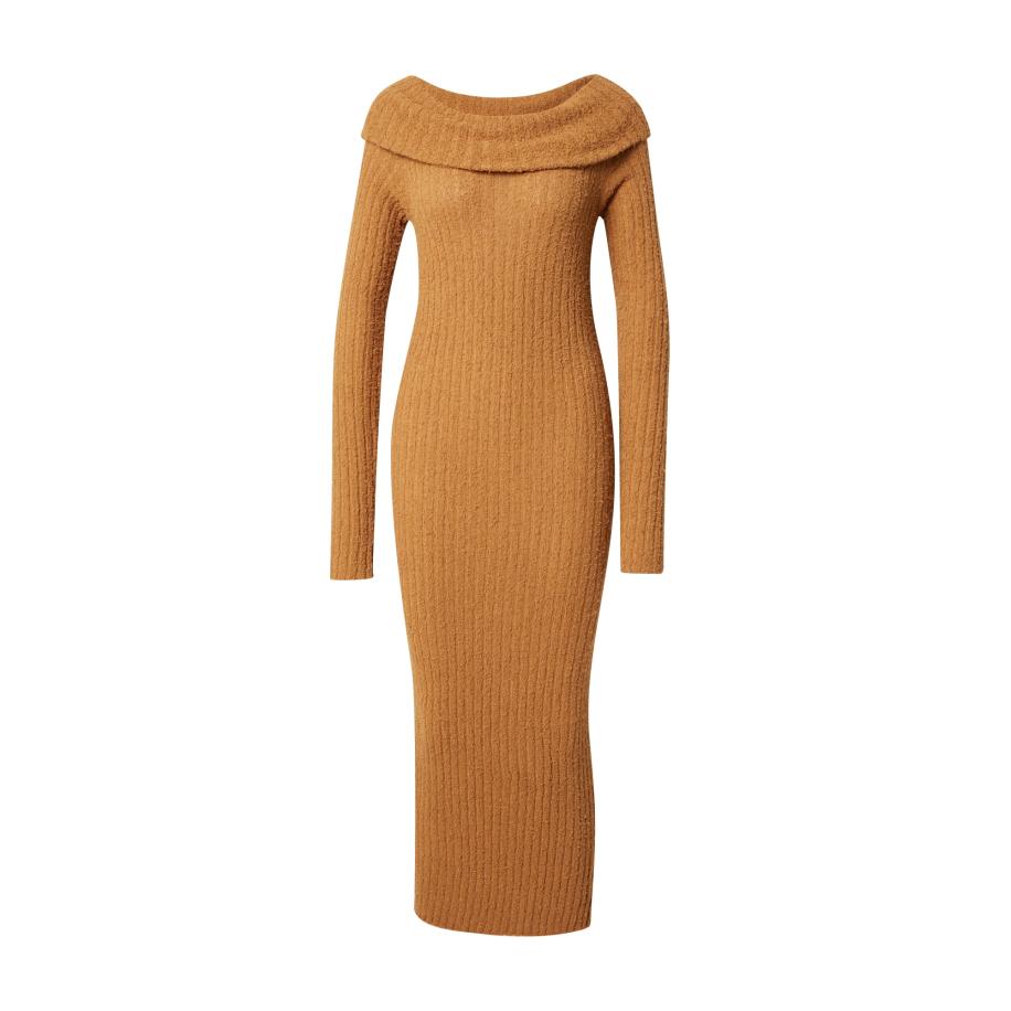 Monki Monki Gebreide jurk camel -