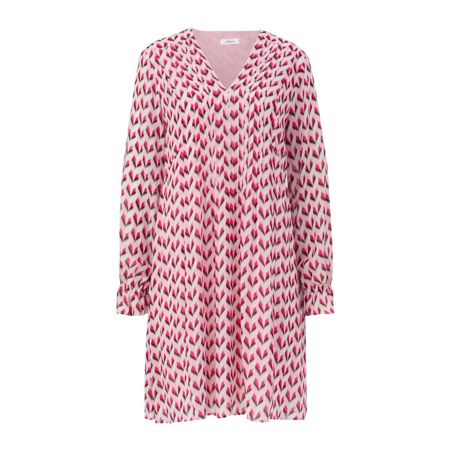 s.Oliver BLACK LABEL Jurk rosa / rood / zwart Roze