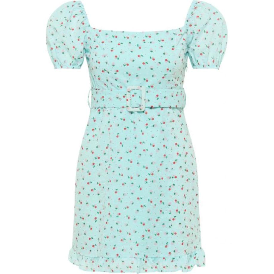 MYMO MYMO Zomerjurk turquoise / groen / kersrood -