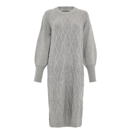 Threadbare Threadbare Gebreide jurk Harley lichtgrijs