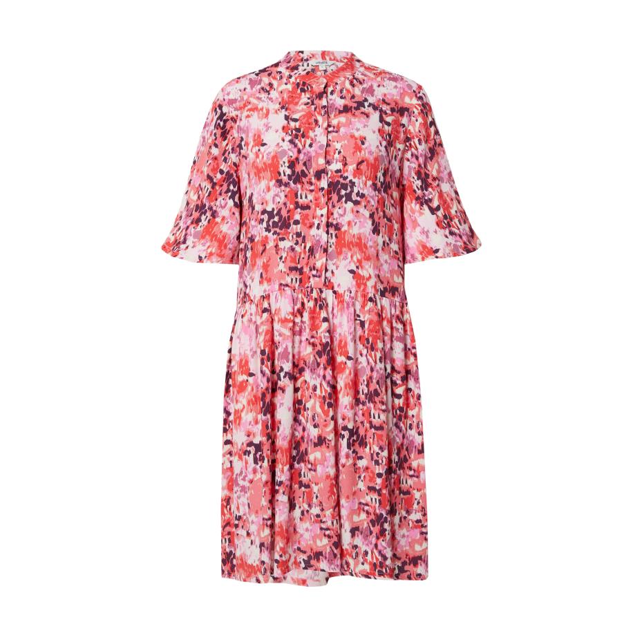 Mbym mbym Jurk Declany-M aubergine / eosine / watermeloen rood / natuurwit -