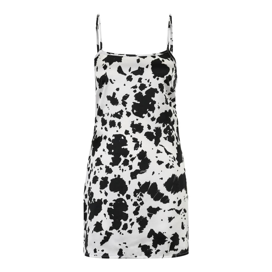 Nasty Gal Petite Jurk zwart / wit Wit