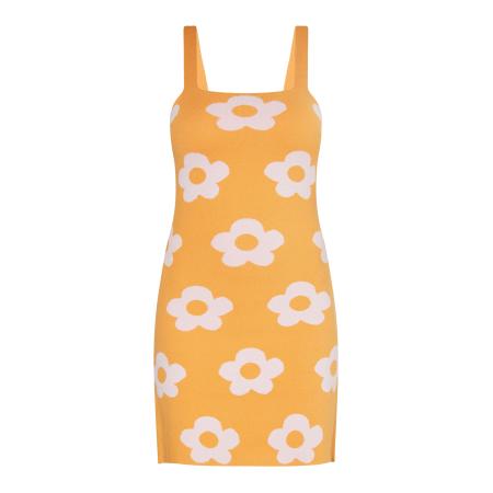 swirly Jurk oranje / wit