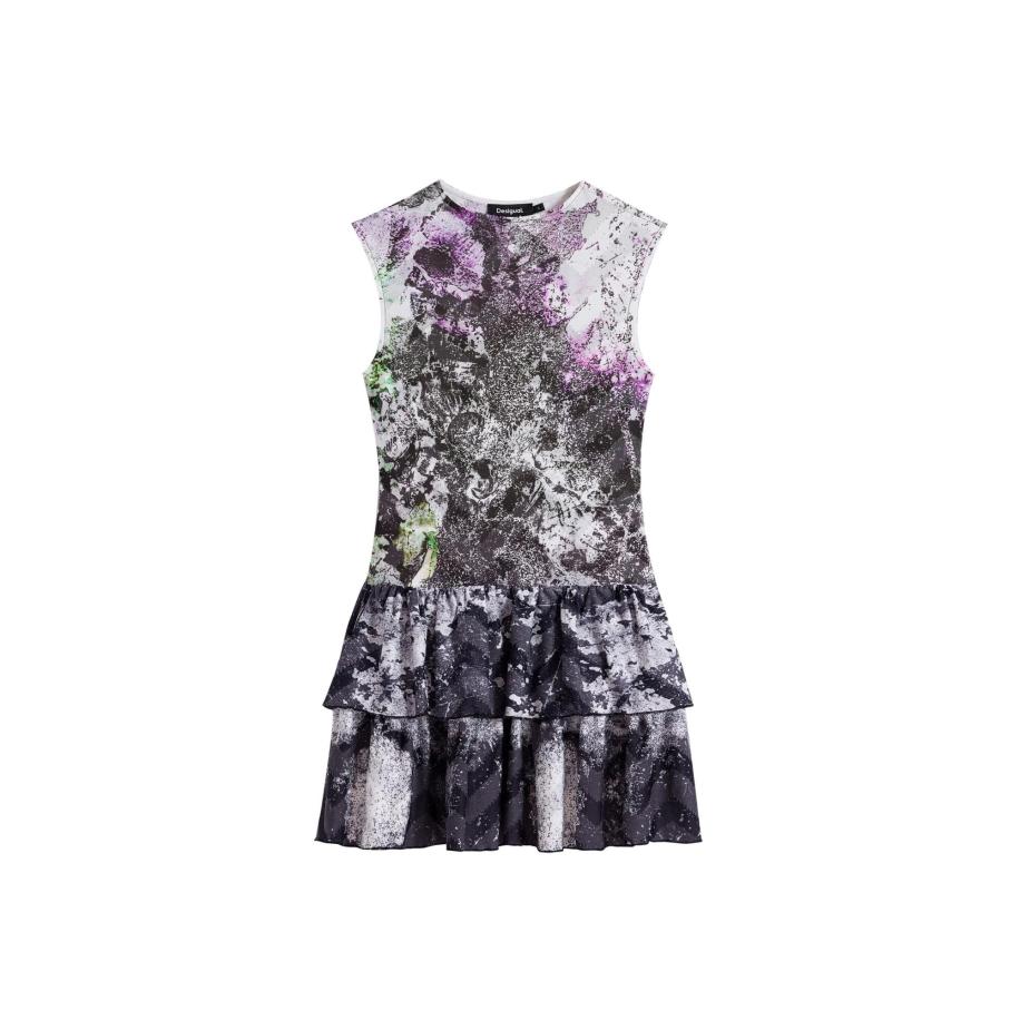 Desigual Desigual Jurk donkerlila / zwart / wit -