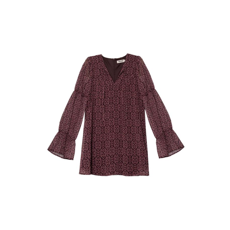 THE-ARE THE-ARE Jurk chocoladebruin / lichtbruin / zwart -