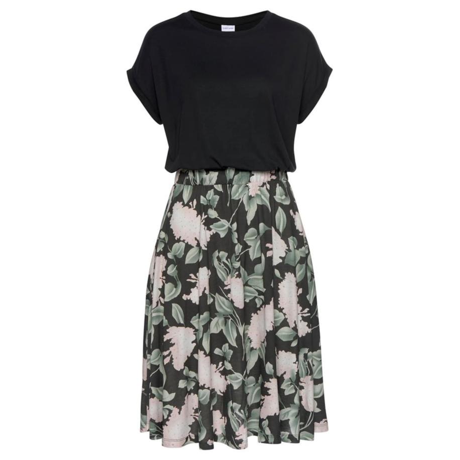 Buffalo BUFFALO Jurk BF Kleid Cottage Paperba rosa / zwart -