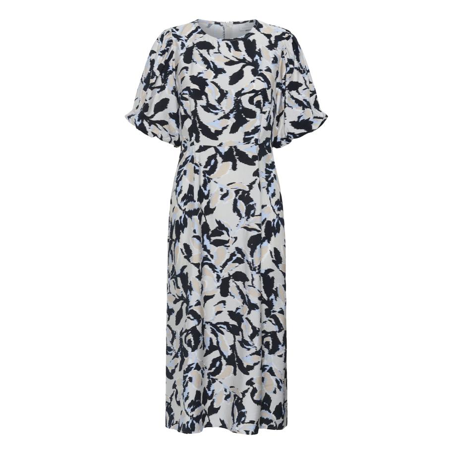 Kaffe Kaffe Jurk Paco nachtblauw / azuur / wit -