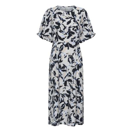 Kaffe Kaffe Jurk Paco nachtblauw / azuur / wit