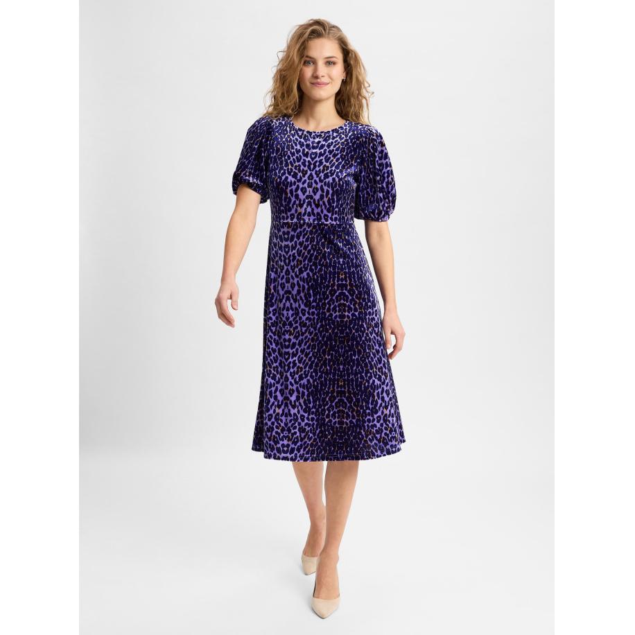 Marie Lund Marie Lund Jurk blauw / goud / aubergine -