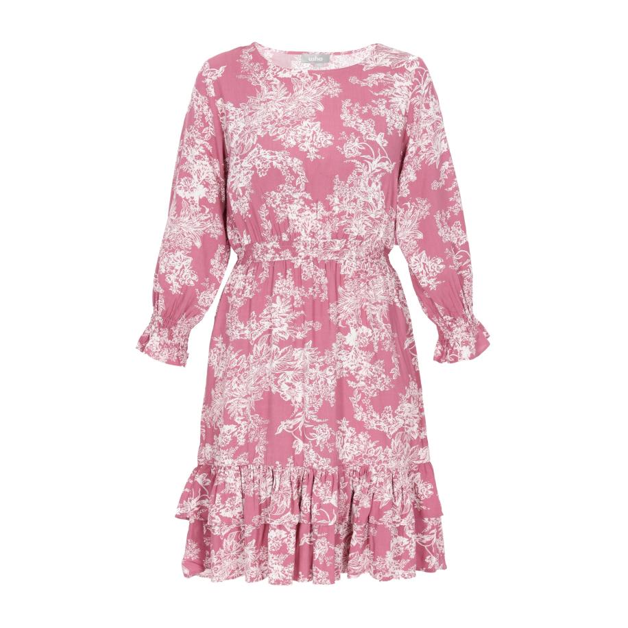 FELIPA FELIPA Jurk Fashion Look donkerroze / wit -