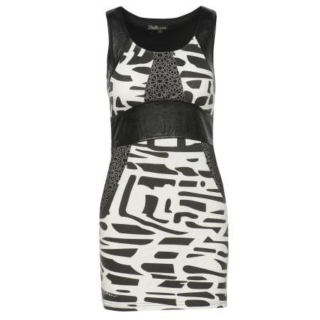 KOROSHI KOROSHI Cocktailjurk zwart / wit