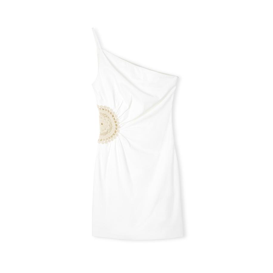 Ipekyol Ipekyol Jurk Crochet Appliqué beige / wit -