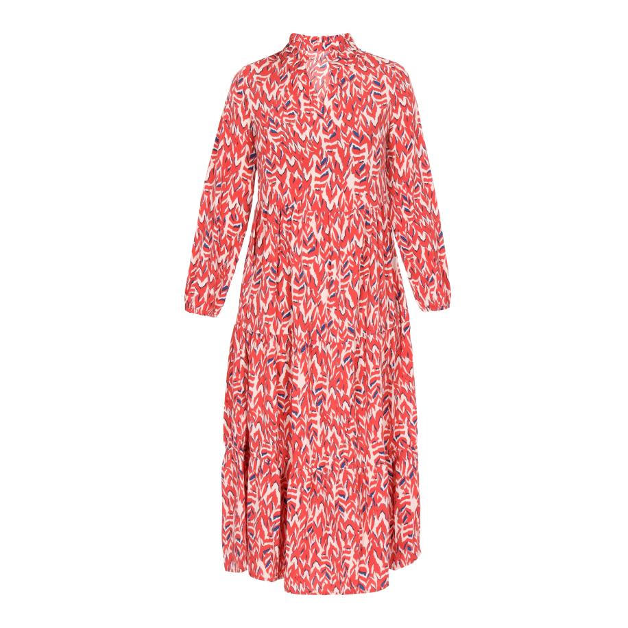 Sidona Sidona Jurk crème / donkerblauw / zalm roze -