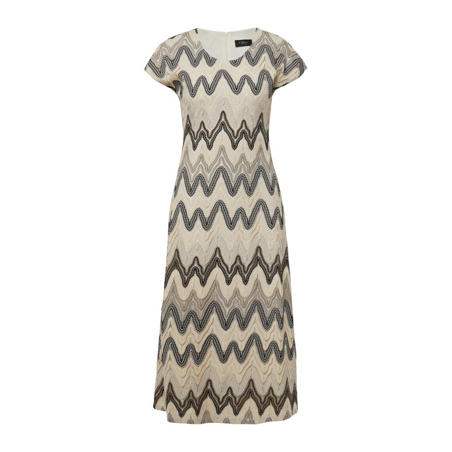 s.Oliver BLACK LABEL s.Oliver BLACK LABEL Gebreide jurk beige / donkerbeige / zwart -