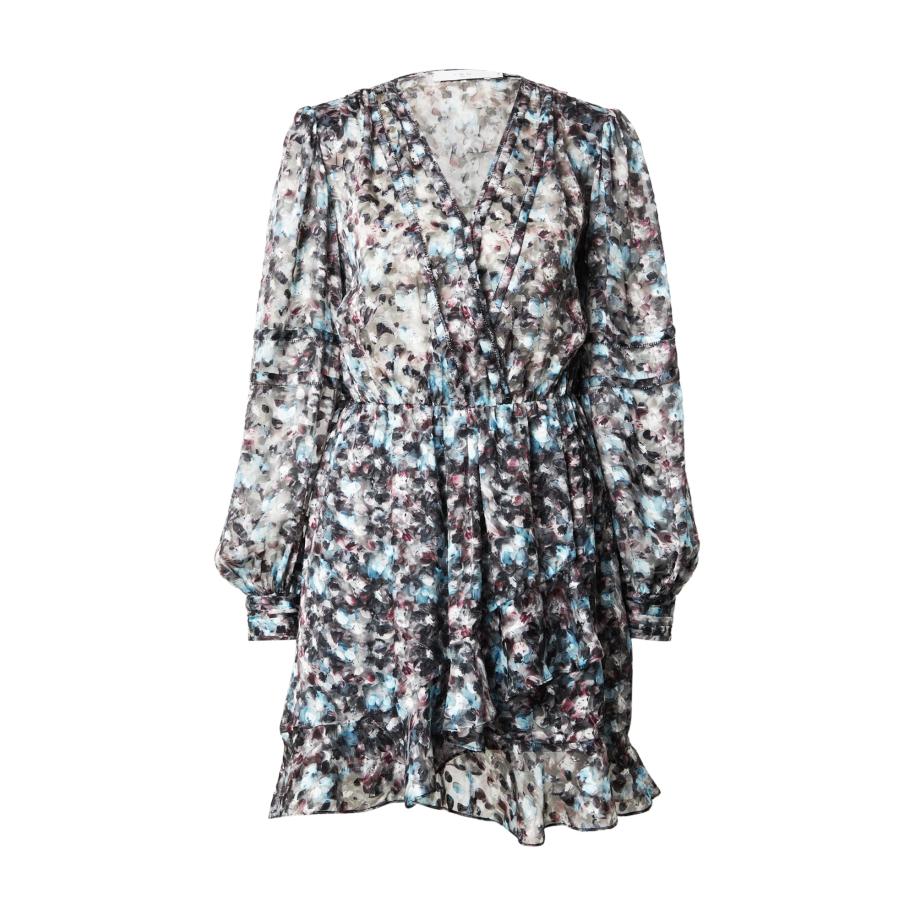 IRO IRO Jurk lichtblauw / oudroze / zwart -