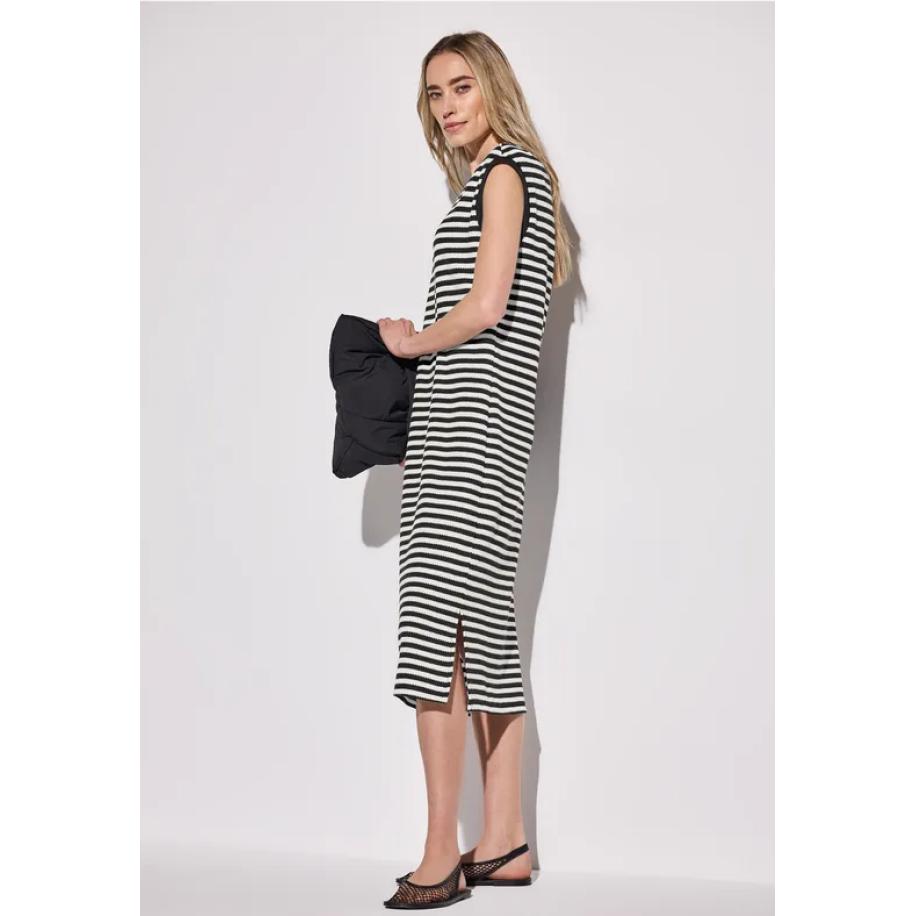 Street One Gestreepte jurk Zwart