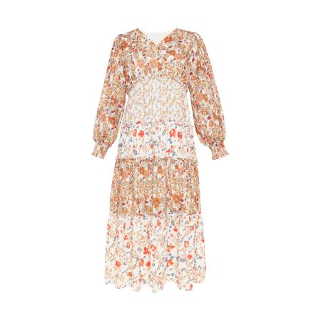 FELIPA FELIPA Jurk Fashion Look beige / blauw / bruin / oranje